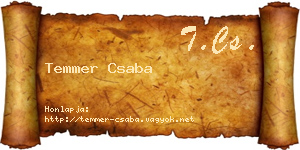 Temmer Csaba névjegykártya
