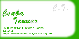 csaba temmer business card